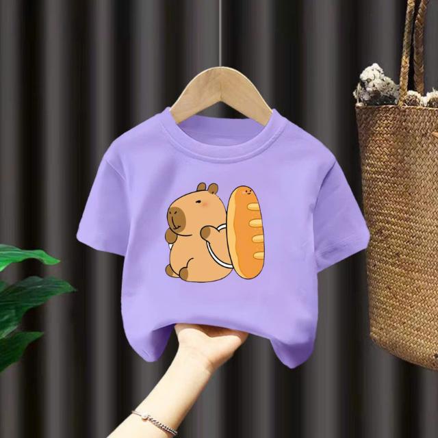 Áo bé capybara bánh mì Thủy Tiên, vải cotton, size 11-32 kg, thun chính phẩm 2