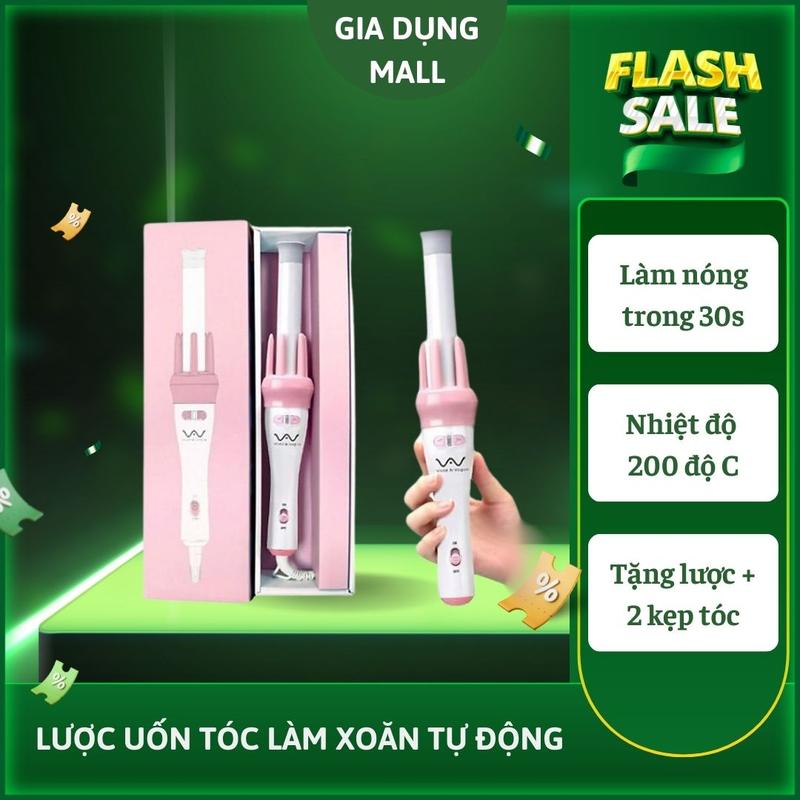 Lược uốn tóc làm xoăn tự động tặng kèm lược và kẹp tóc máy làm xoăn tóc lược điện đa năng Duỗi Tóc Máy Uốn Tóc