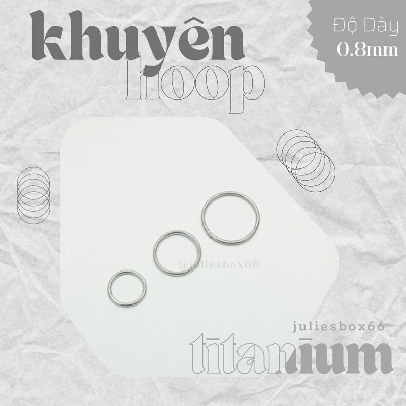[1 CHIẾC] [BẤM] Khuyên Tai Hoop Tròn Dày 0.8MM Unisex Julies Box 66 Bông Tai Nam Thép Y Tế