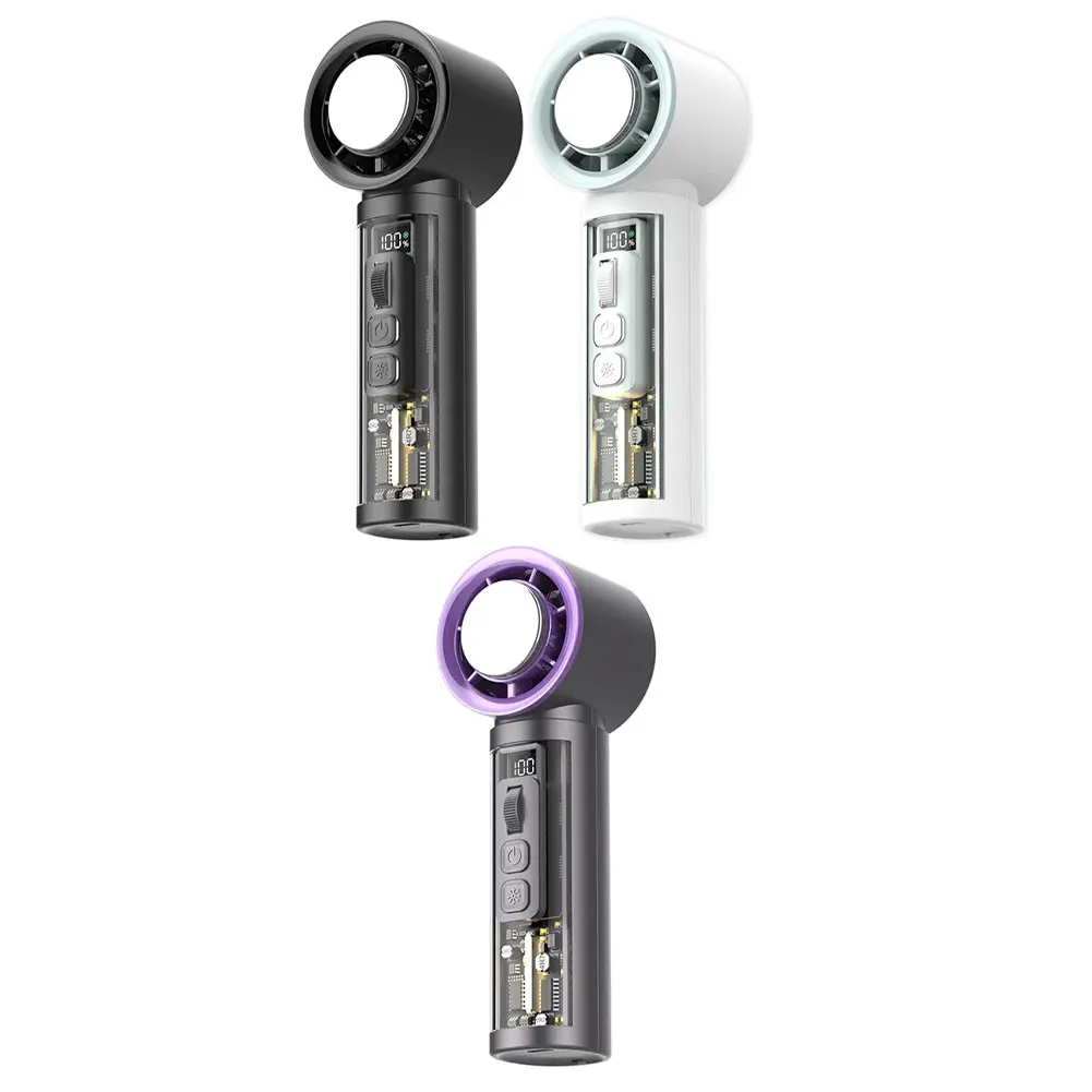 Portable Handheld Fan Turbocharged Mini Fan 4000mAh Battery 3 Speeds for Outdoor