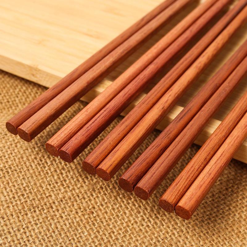 Product Introduction of Wooden Chopsticks, 10 Pairs Reusable Chinese Chopsticks, Natural Health Restaurant Chopsticks, Kitchen Utensils for Home Dining Room Picnic 5