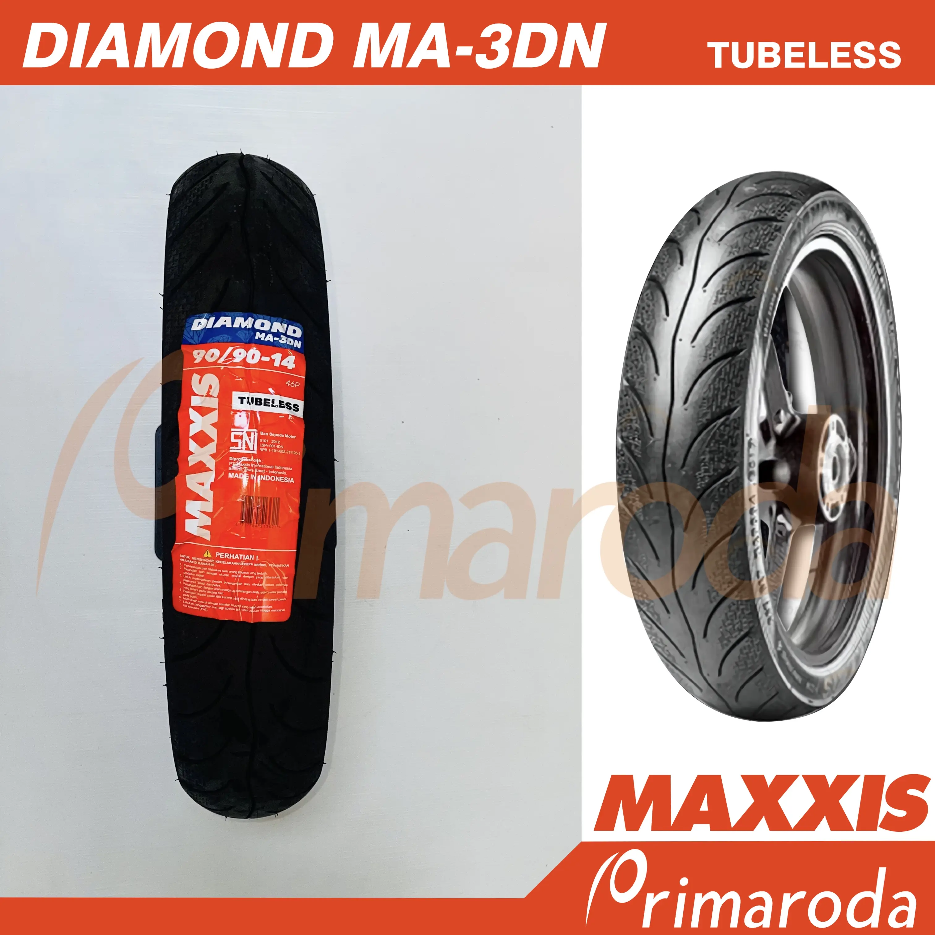Ban motor MAXXIS Diamond MA-3DN 90/90 Ring 14 90/90-14 Tubeless