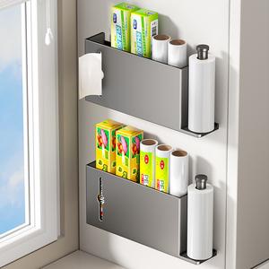 Designer's Choice  Space Aluminum Rack, No-Drill Wall/Cabinet Side Mount, Kitchen Wrap & Oil Paper Storage Organizer, Malaysia Home Essential