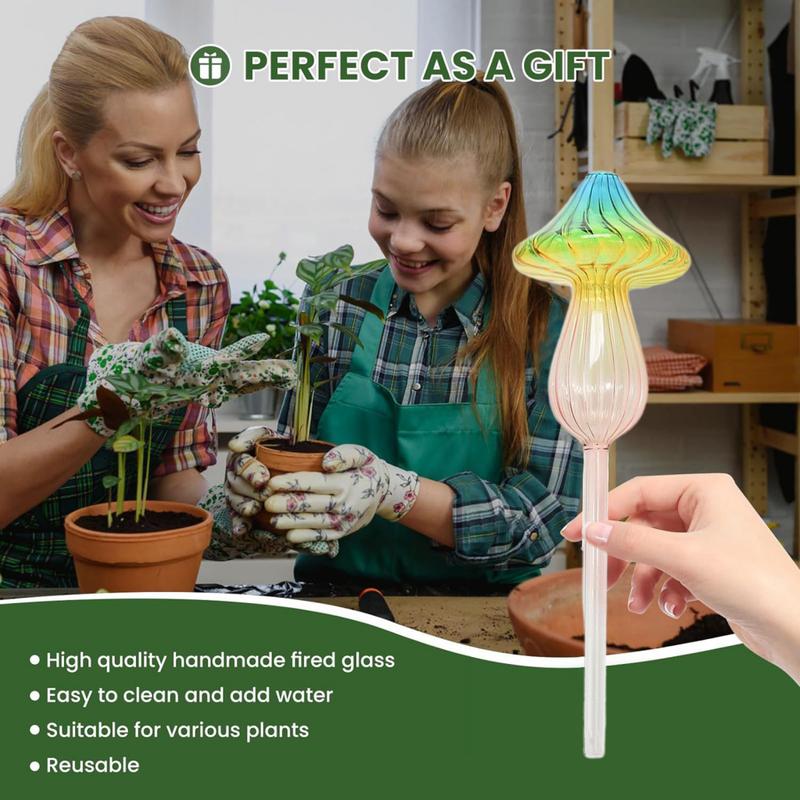 wnnerke- Self-watering Plant Waterer Exquisite Flower Waterer Self-watering Mushroom Plant Bulb for Indoor  Outdoor Plants Clear Gradient Color Easy Watering Solution 0