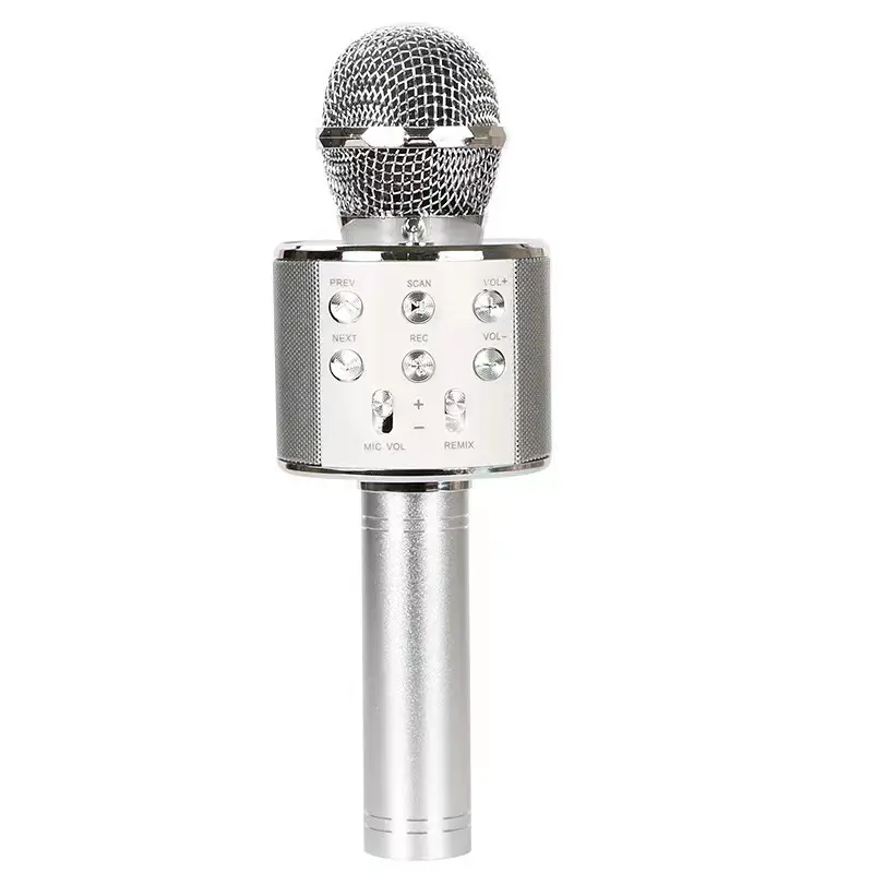 Micro Karaoke cho trẻ em, Micrô Bluetooth không dây 5 trong 1, với đèn LED, Máy tính để bàn Cầm Tay, Loa Mic hát karaoke
