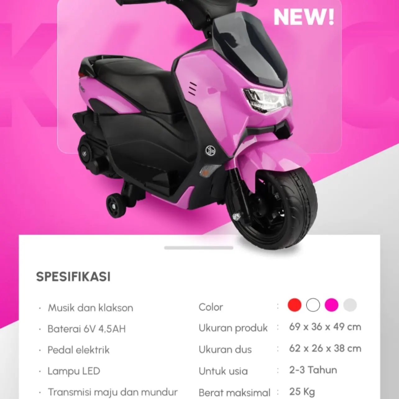 Motor aki nmax ukuran mini