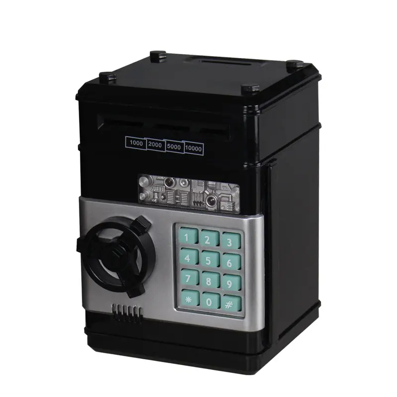 Cash & Coin Saving Box, Kids Password Electronic Money Box Toys Without Battery, Automatic Safe Coin & Cash Deposit Boxes 7