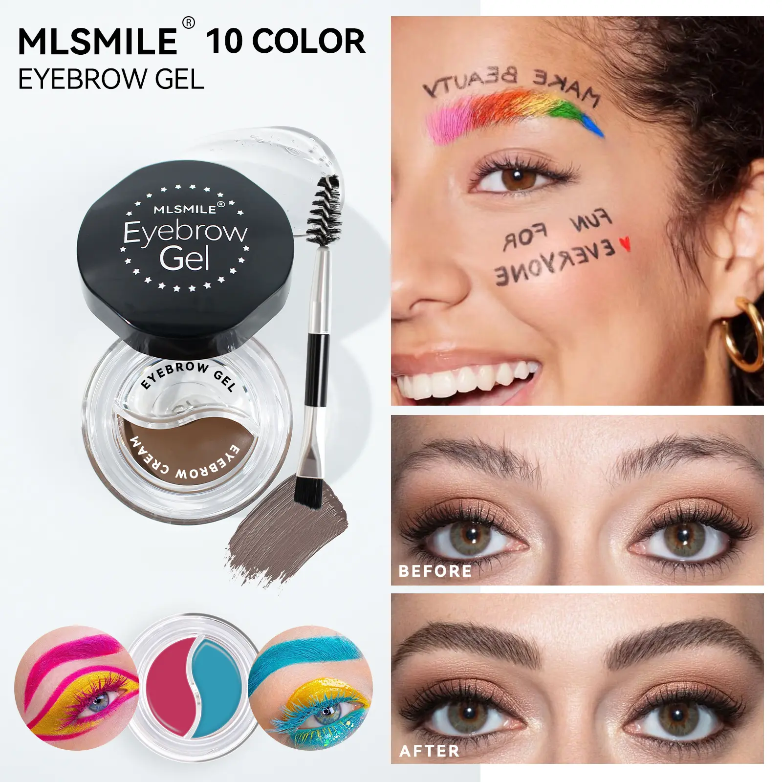 2-In-1 Eyebrow Ointment, Shaping Eyebrow Gel Dyeing Eyebrow Ointment Waterproof Long-Lasting Non Smudging Color