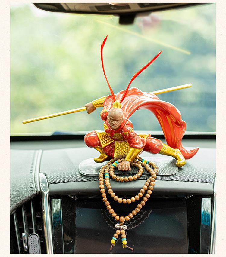 Product Introduction of Chinese Myth Monkey King Figurine Sun Wukong Statue Creative Car Decorations Art Crafts Ornament Home Decor Birthday Gifts Cute 20
