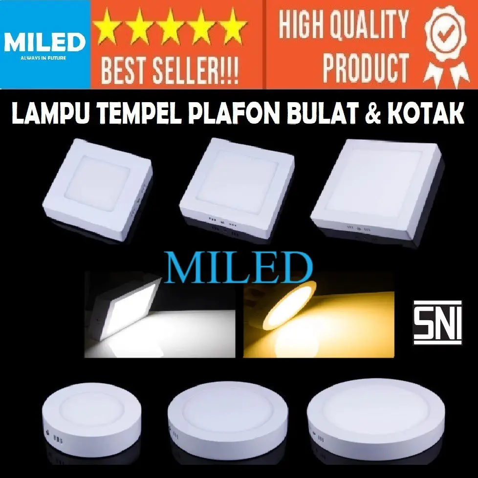 LAMPU PLAFON OUTBOW / DOWNLIGHT TIMBUL LED OUTBOW BULAT KOTAK KUNING PUTIH 6 WATT / 12 WATT / 18 WATT