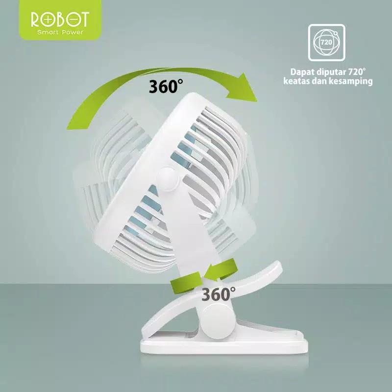 ROBOT KIPAS ANGIN MINI Robot RT-BF10 Kipas Angin Portable USB Mini Fan SUARA NGGAK BISING!! Putih 2