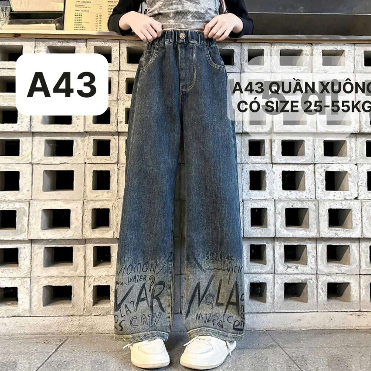 Quần jean A43 cho bé gái co giãn 4 chiều, size từ 20-60kg, dài quần 70-94cm - Women