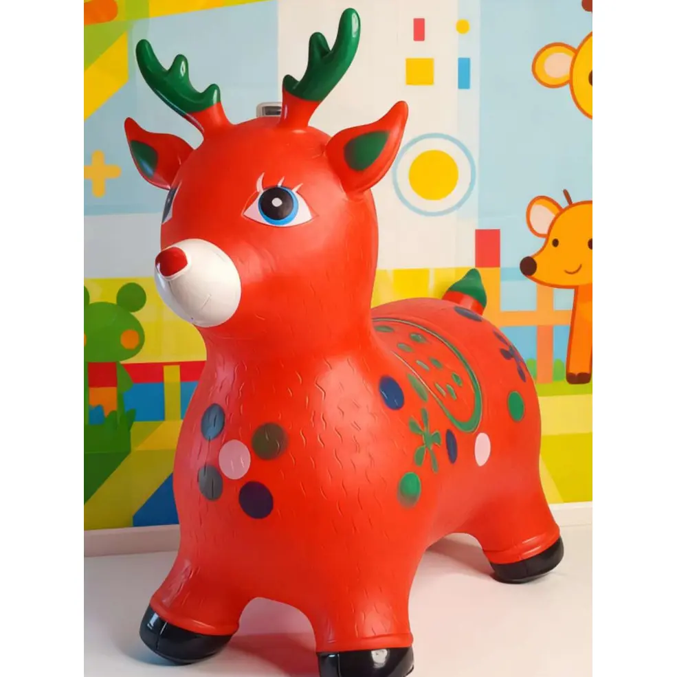 Pengiriman Gratis Animal Jumping Music Karet Kuda unicorn rusa sapi  Keamanan anti-slip Mainan Flash pvc