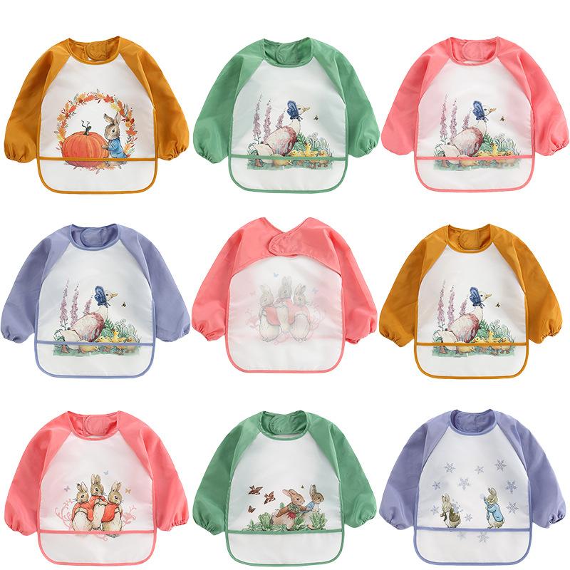 Product Introduction of Cute Baby Bibs Toddler Waterproof Long Sleeve Apron Cartoon Animals Children Feeding Bib Newborn Boy Girl Burp Cloths for1-3Year 9
