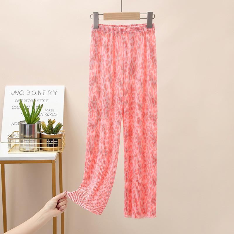 100-160cm Girls' Pleated Loose Wide-Leg Pants Middle Big Children Casual Home Straight Pajama Pants Ready Stock Fast Shipping 1