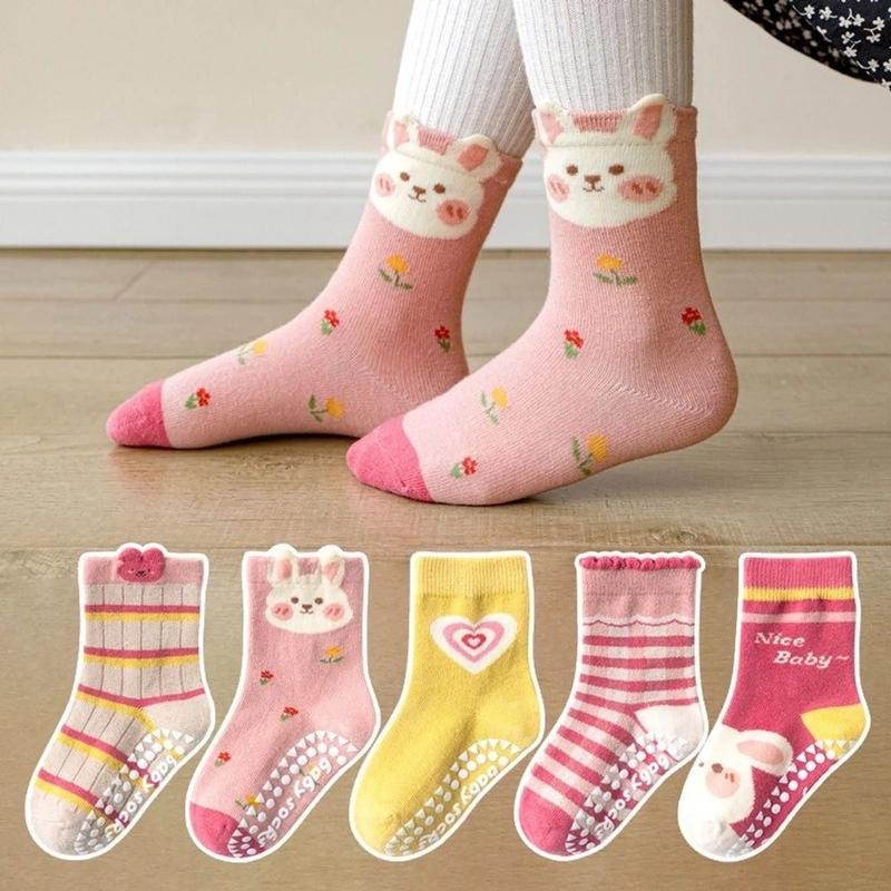 (Set 5 Đôi) Tất chống trơn trượt cao cấp cho bé trai bé gái. Tất cổ cao trẻ em hãng Minlliu Siêu Nhân, Khủng Long 1-8 Tuổi 8