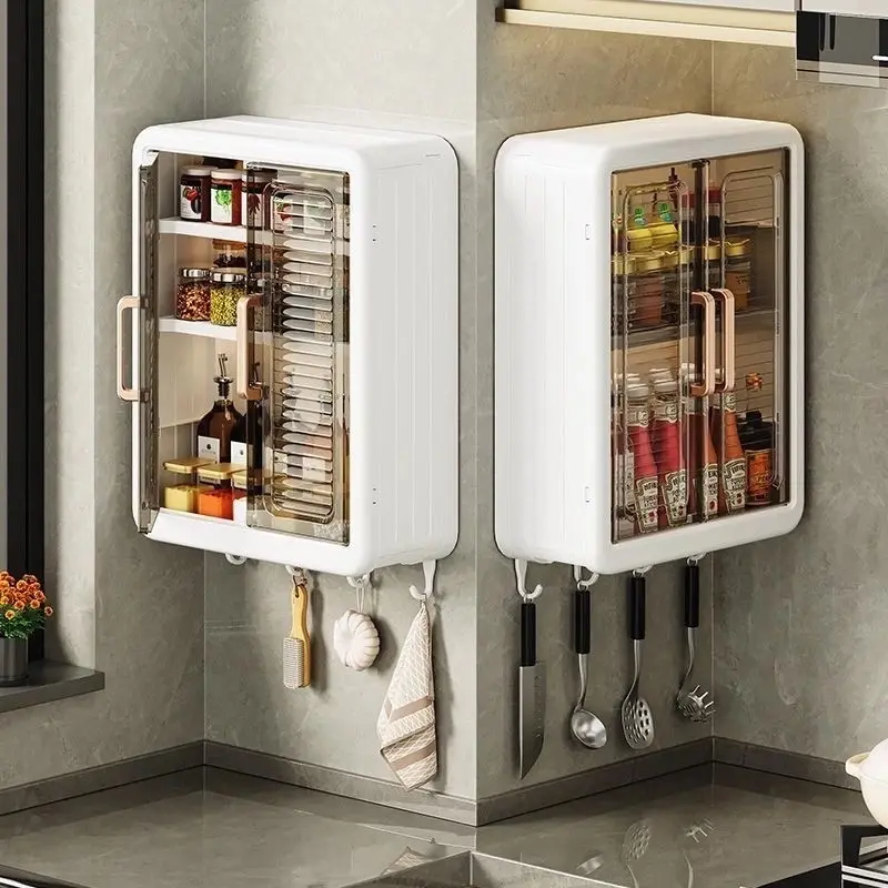Tủ Để Gia Vị Nhà Bếp, Để Đồ Nhà Tắm Dán Tường Tiện Lợi 2 Tầng Kitchen kệ 1