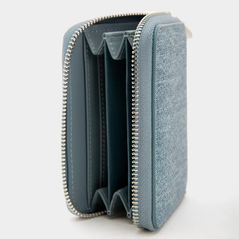 BST MỚI Denim In You Ví Nữ Vuông Khóa Bạc Sz 12 Hapas - VN231171 Jean Wallet Da Hình Chữ Nhật Nhung 3