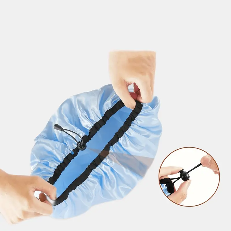 Mũ Tắm Nữ, Cực Lớn, Khóa Có Thể Điều Chỉnh Không Thấm Nước, Có Thể Tái Sử Dụng, Dây Đàn Hồi, Để Bảo Vệ Tóc Khi Tắm 2