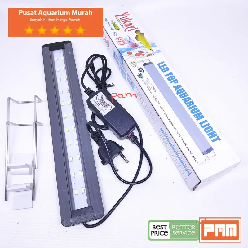 Lampu LED Aquarium 30 cm RGBW SP400 9 Watt Putih Biru Hijau Merah Yukari PAM 0