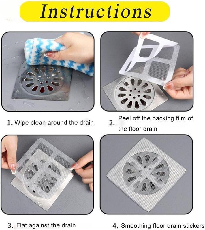 Product Introduction of Floor Drain Sticker, Disposable, Square Shape, Shower Drain Cover, for Floor Drain and Shower 4