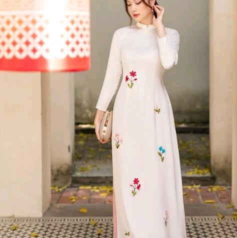 Bộ áo dài tây thi thêu cao cấp đủ size 8