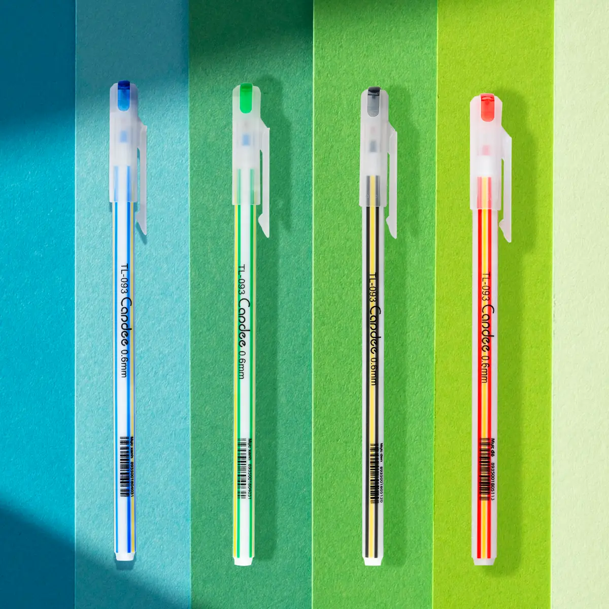 Combo 5/10/20 Bút bi Thiên Long Candee TL-093 ngòi 0.6mm - viết bi sọc có nắp đậy, trọng lượng nhẹ, viết êm trơn