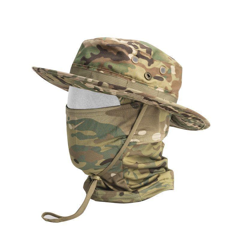 Bộ Mũ Boonie Chiến Thuật Camo, Mùa Hè, Mũ Bucket Câu Cá Đa Năng Có Chống Tia UV, Mũ Chống Nắng Quân Đội Thoáng Khí, Khăn Quàng cổ Ma Thuật, Để Sử Dụng Ngoài Trời ATK combo ghim cài quần 1