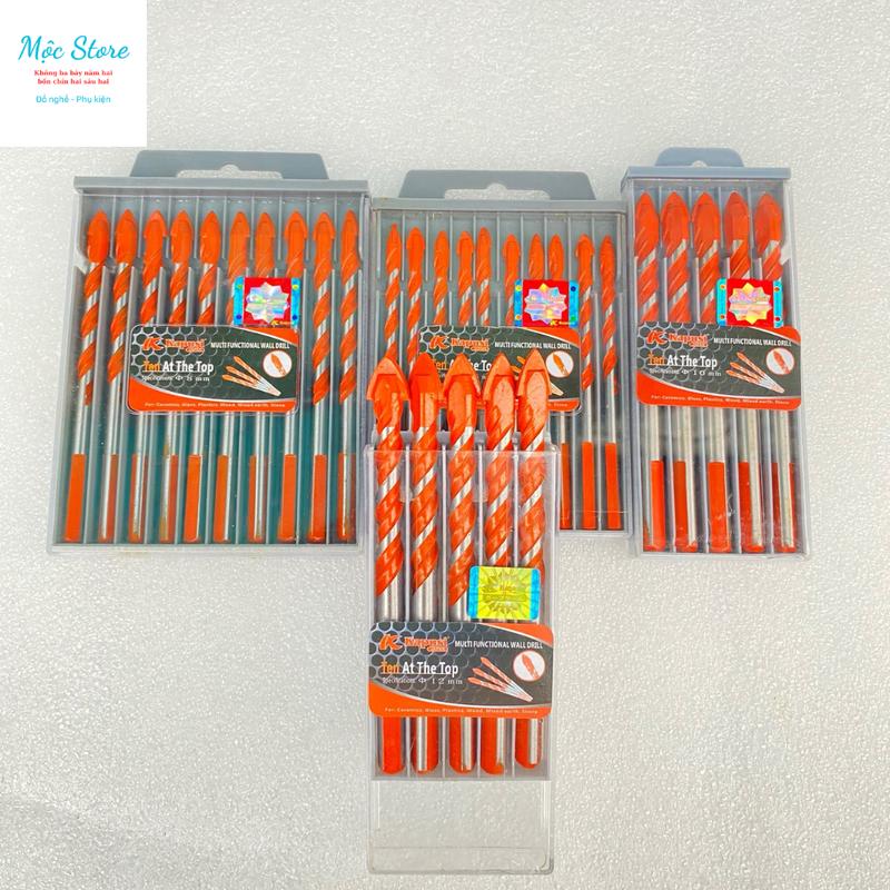 Mũi khoan đa năng 2 cạnh chân tam giác 6/8/10/12mm phù hợp khoan các chất liệu kính sắt bê tông hiệu Kapusi