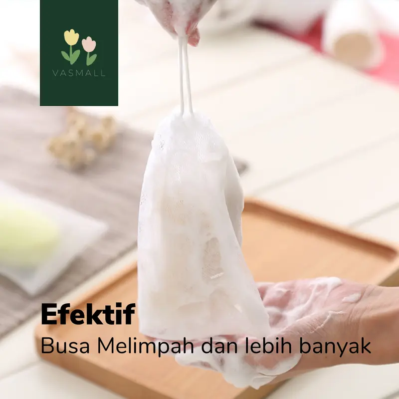 VASMALL - [ISI 5 PCS ] JARING BUSA SABUN BATANG MANDI | JARING SPONS SABUN BATANG 4