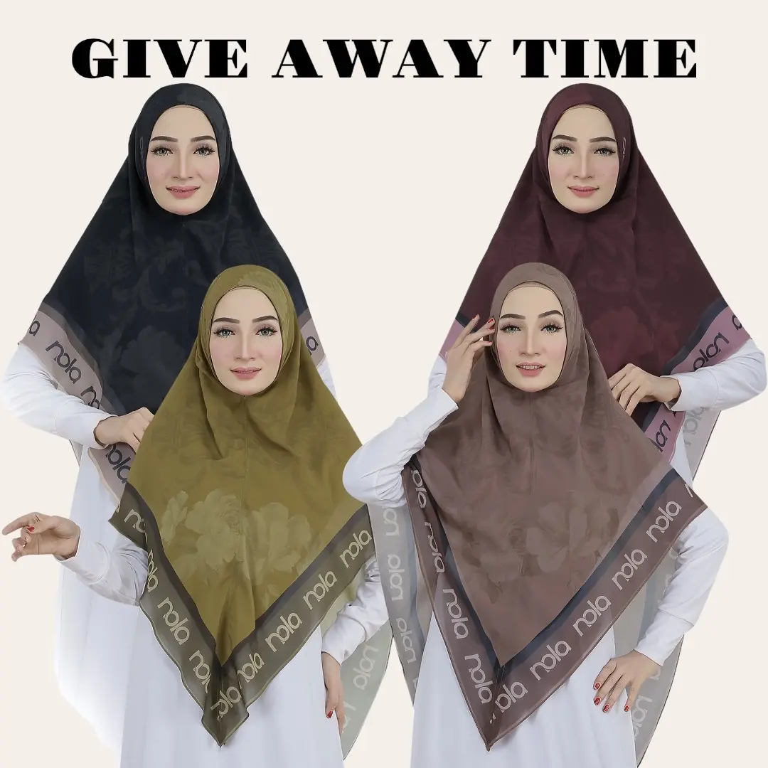 Nola Muslimwear Sale Khimar Printing/ Polos Ceruti Ceruty Layer Panjang