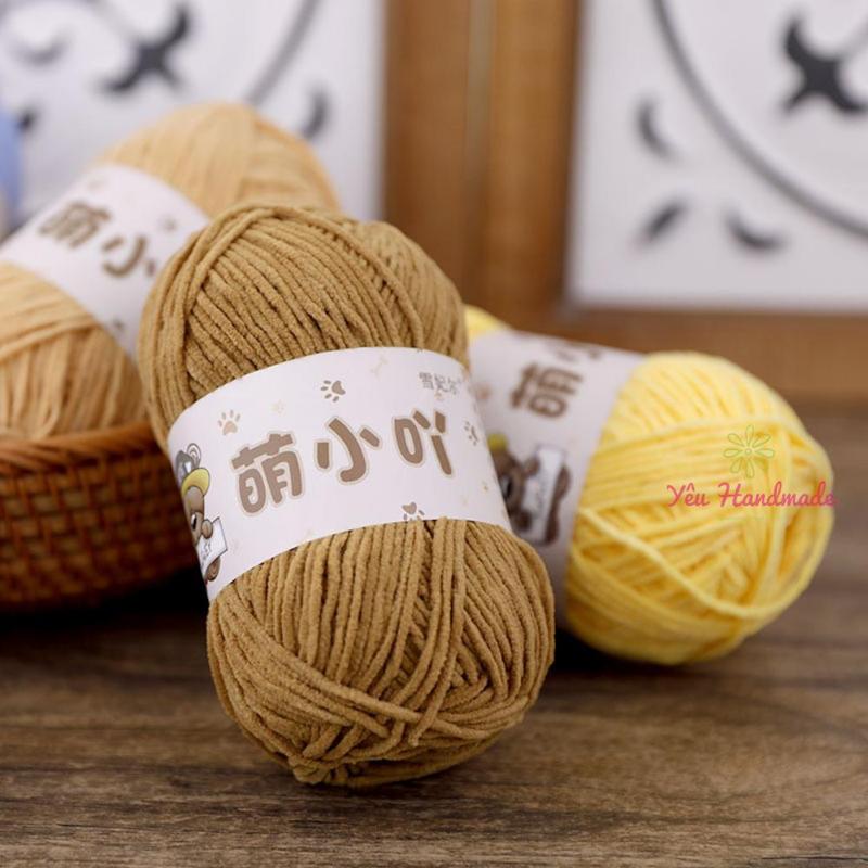 [Chính hãng] Len nhung baby gấu 50gram Xuefeier móc thú len siêu yêu Handmade amigurumi thỏ bảy màu bằng len