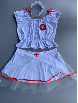 Kostum setelan wanita bahan spandex lingerie cosplay suster/nurse jumbo baju tidur wanita 1