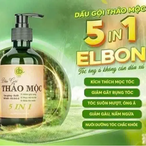 Dầu Gội Thảo Mộc 5in1 Elbon 300ml - Giảm Khô Xơ, Gãy Rụng, Phục Hồi Tóc Hư Tổn 2