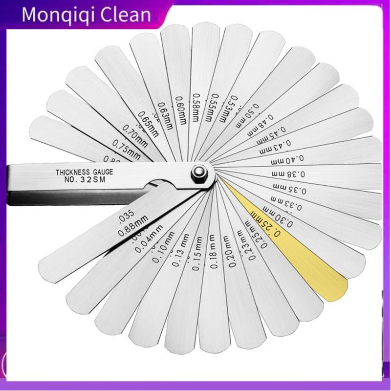 Bộ thước đo khe hở inox 0.02-1mm - thước lá đo khe hở - thước căn lá bằng thép không gỉ thước  kẹp thước  kẹp