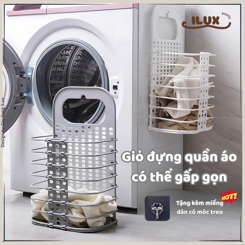 Giỏ Đựng Quần Áo Có Thể Gấp Gọn, 2 Màu Trắng Và Ghi - Gia Dụng iLux 0