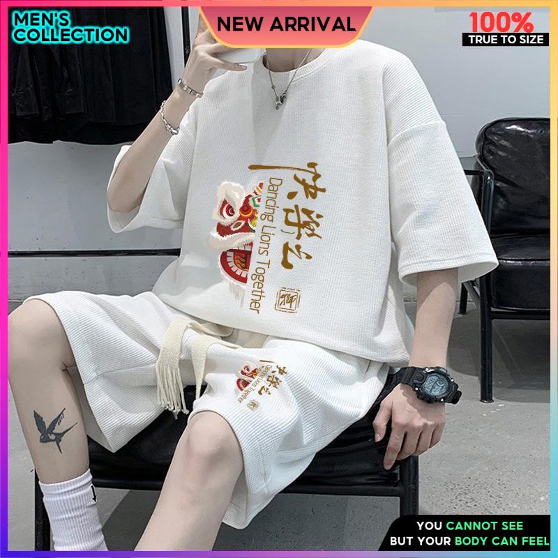 Bộ MùA Hè Nam 2024 áO Thun Nam Boy Phố áO PhôNg Bigsize Nam 130Kg Bộ Unisex Cao CấP HàN QuốC VàO MùA Hè ÁO Thun Nam Bộ Đồ BáNh Quế Phong CáCh Trung QuốC ThờI Trang Trung QuốC DàNh Cho Nam GiớI, ThờI Trang, Dễ PhốI Đồ, Thể Thao, NgầU ếch xanh đen + đen