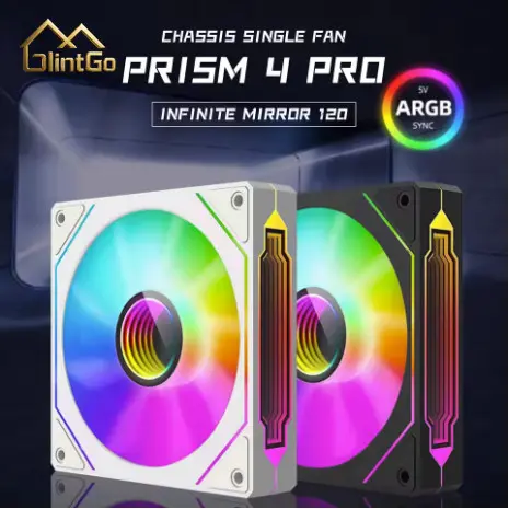 Kipas PC ARGB 120mm GEN4 - PWM Cerdas 2-in-1 Depan & Belakang, Efek Cahaya RGB untuk Desktop Gaming, Senyap & Efisien 0