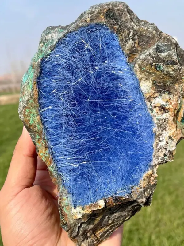 Unique Blue Copper Ore Specimen Quartz, Natural Crystal Decoration, Home Decoration & Collection, Ideal Gift for Holiday 3