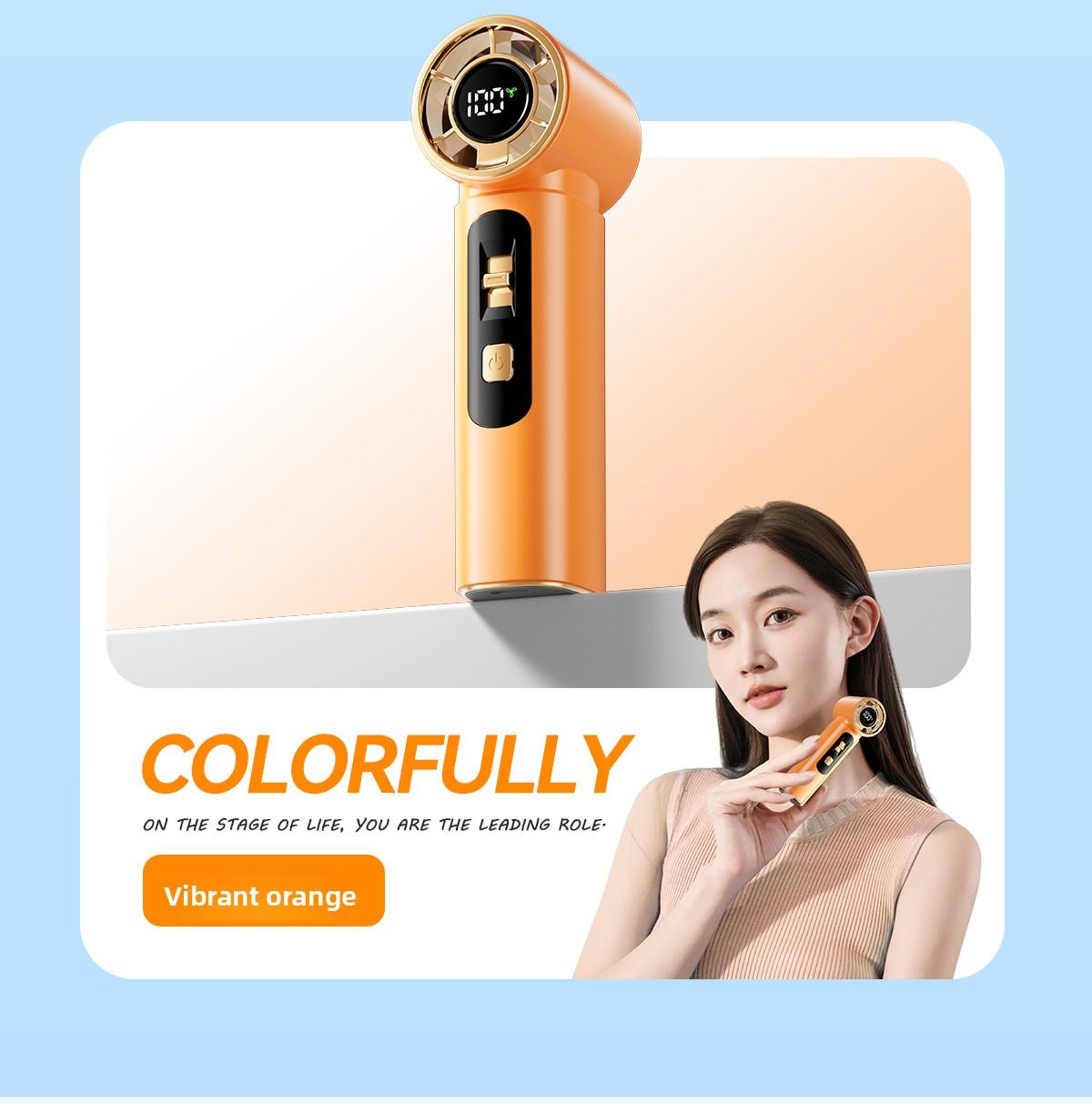 Kipas Pendingin, Kipas Genggam Mini Bergaya, Kecepatan Angin Ekstra Tinggi dengan 100 Pengaturan Kecepatan, Kipas Turbin Portabel untuk Luar Ruangan