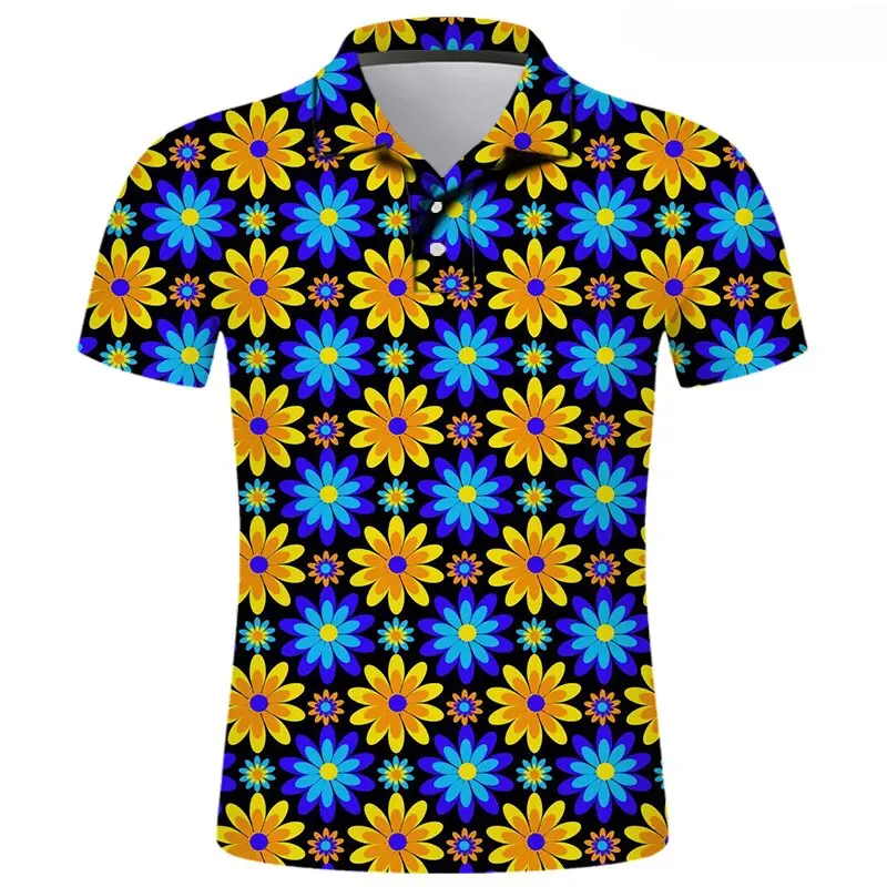 Summer short sleeved street wear men's 3D printed polo shirt fashionable casual Harajuku cool casual top