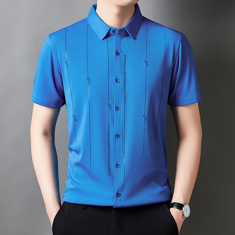 Product Introduction of Men's Casual Polo Shirt Short Sleeve Breathable Easy Versatile Striped Design 25