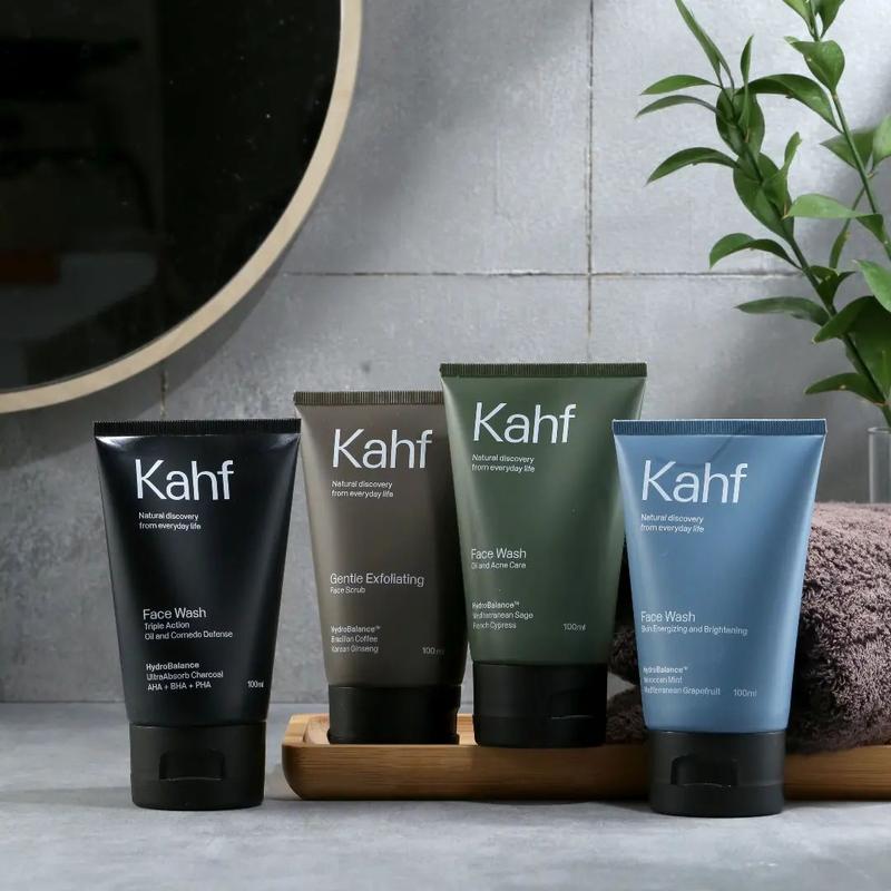 Kahf Face Wash All Varian 100ml - Kahf Facial Wash - Sabun Muka Pria - Sabun Cuci Muka Pria - Perawatan Wajah Pria Non Alkohol coffee exfoliating membersihkan  mencerahkan Scrub Hitam Komedo Laki Moisturizer Kotoran Kusam sabun  mukapria 5