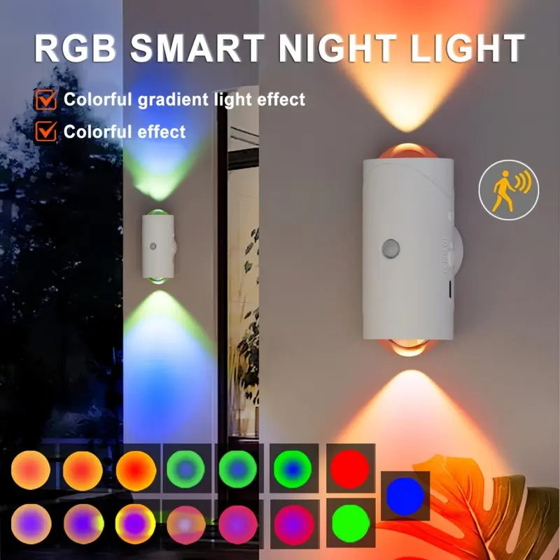 NEW Intelligent night light with 2 lamp heads, magnetic LED motion ...