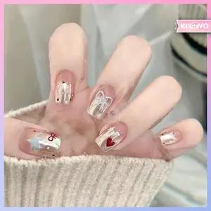 KIYOWO Kuku Palsu Tangan 24PCS [FREE STICKER LEM & BOX] Gaya Lucu Korea Import KP002