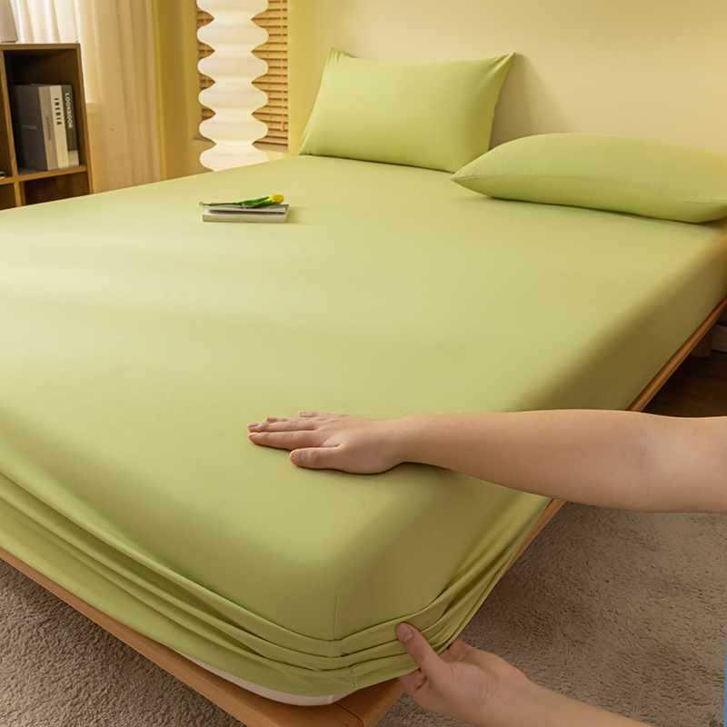 Product Introduction of INS Style Solid Color Fitted Sheet One-Piece Bedspread Student Dormitory Simmons Dust Cover Mattress Cover Pillowcase Universal 16