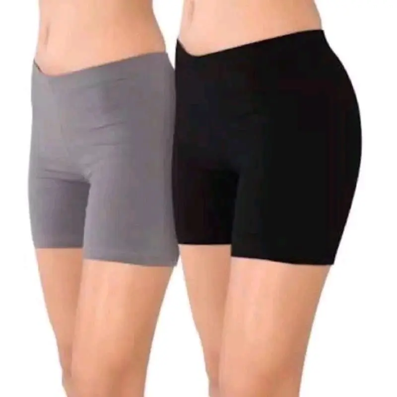 (Paket 6pcs) Hotpant Short  Spandek All Size  BB 35-90kg Basic Celana daily   hitam white 2