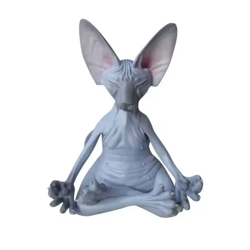 Tượng Nhỏ Mèo Phật Sphynx, Thiết Kế Kỳ Lạ Thích Hợp Để Thiền Định, Yoga Và Trang Trí, Tác Phẩm Nghệ Thuật, Thích Hợp Cho Ngoài Trời Và Sân Vườn, Tượng Nhỏ Decor Decor Phòng 6