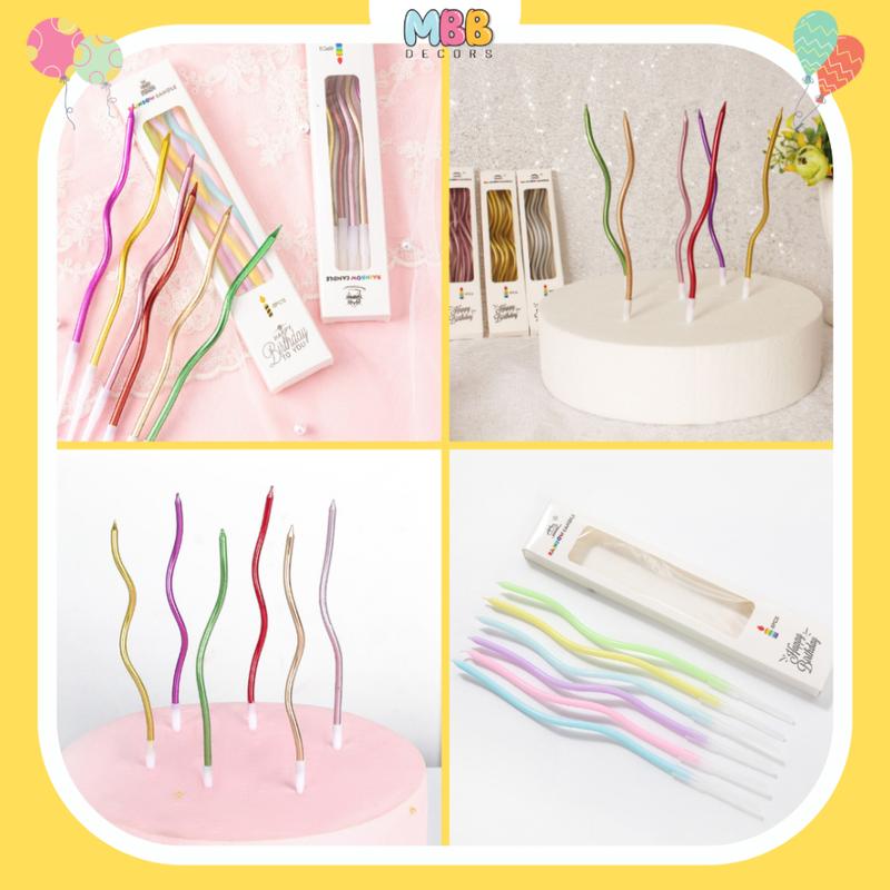 Nến Sinh Nhật Cong Đèn Cày Bánh Kem Sinh Nhật Phụ Kiện Trang Trí Sinh Nhật Hàn Quốc MBBDecors