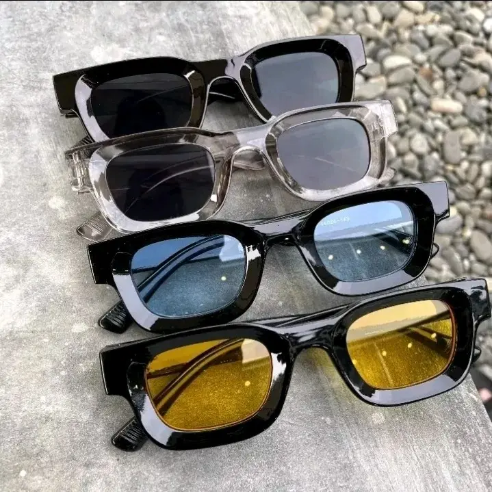 Kacamata Hitam UV 400 Bingkai kecil Persegi Gaya Vintage Fashion Pria Wanita Terbaru Frame